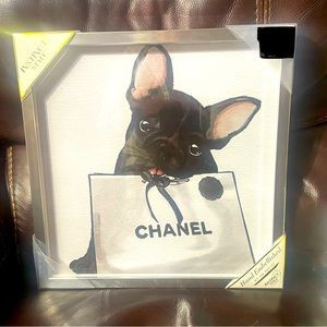 Adorable Frenchie bulldog designer-inspired wall art, new with tags